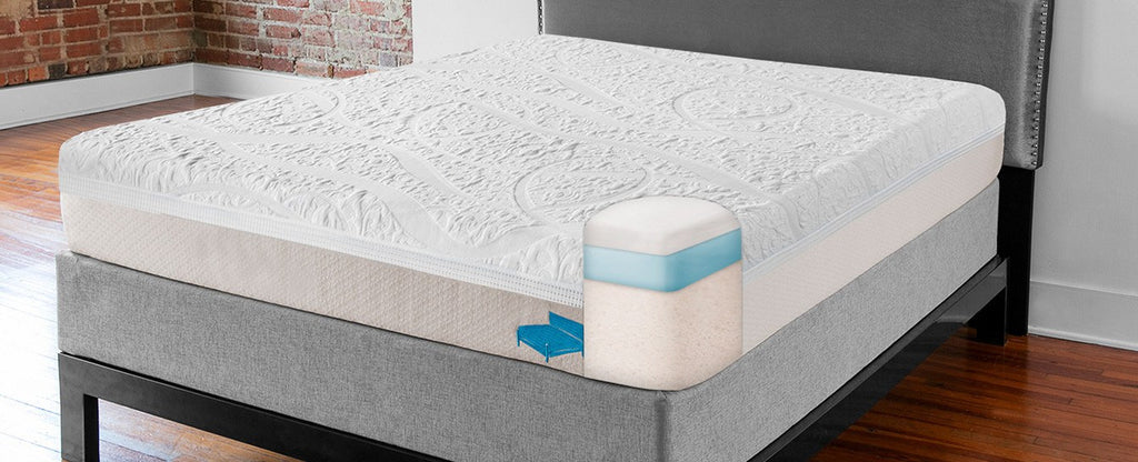 the blue bed mattress set