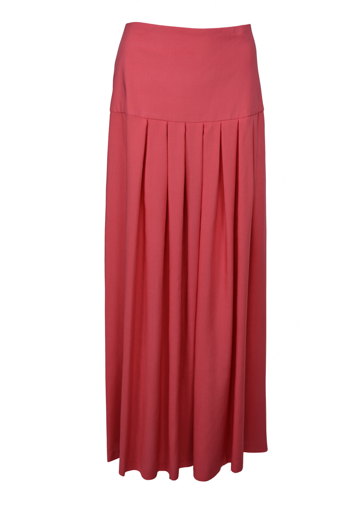 pleated maxi skirt box