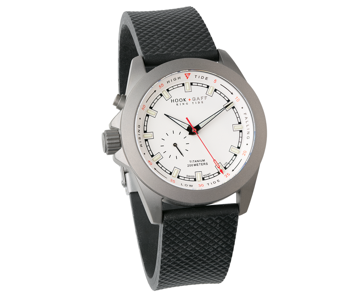 King Tide Watch - Analog Tide Watch with White Dial – Hook+Gaff