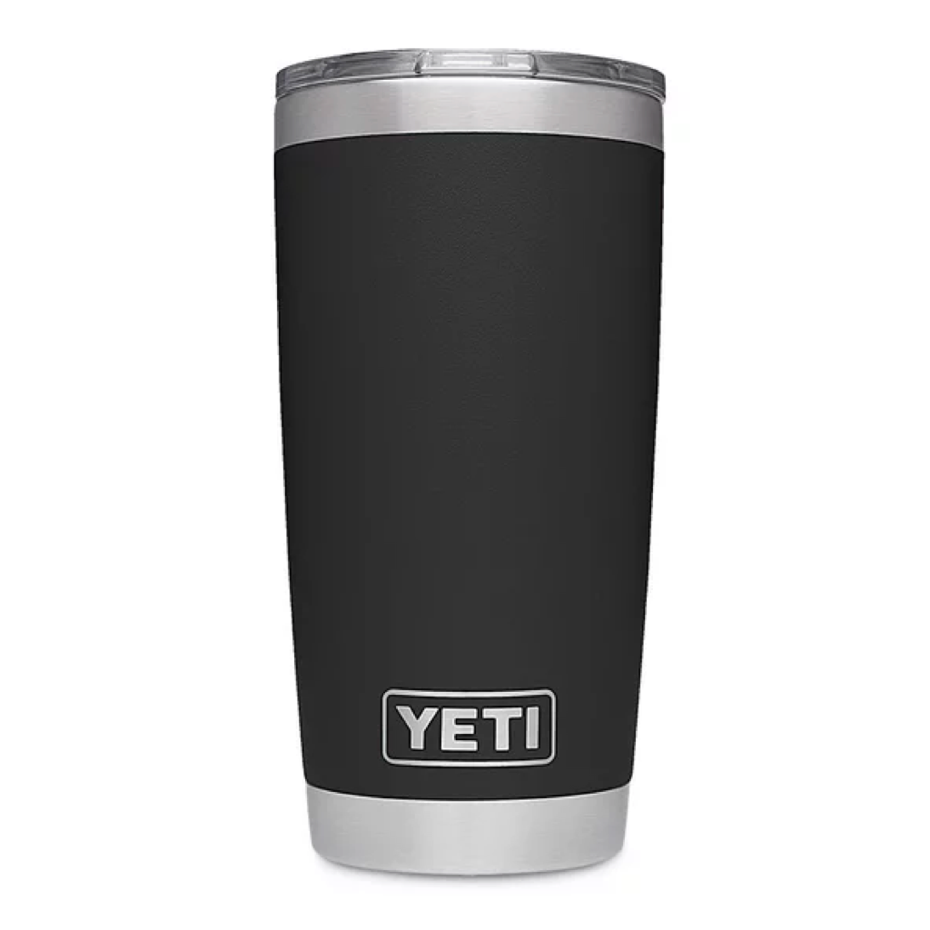 REAL YETI 20 Oz. Travel Mug With Stronghold Lid Laser Engraved Black  Stainless Steel Yeti Rambler Vacuum Insulated YETI 