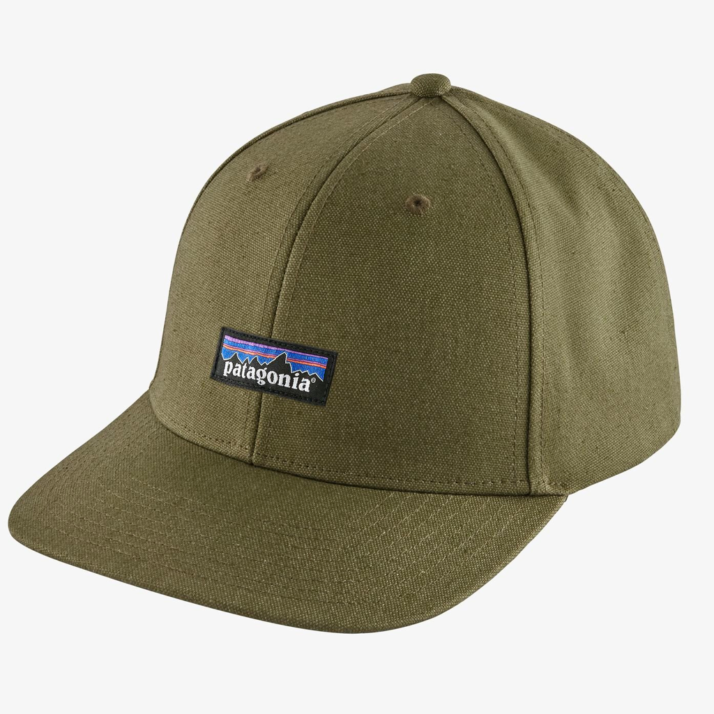 Casquette visière courbée grise P6 logo trucker hat Patagonia Headict