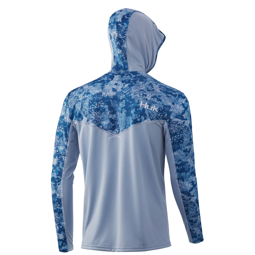 HUK Men's Icon X Hoodie, Fishing Shirt with Sun Protection, Azure Blue, S :  : Fashion