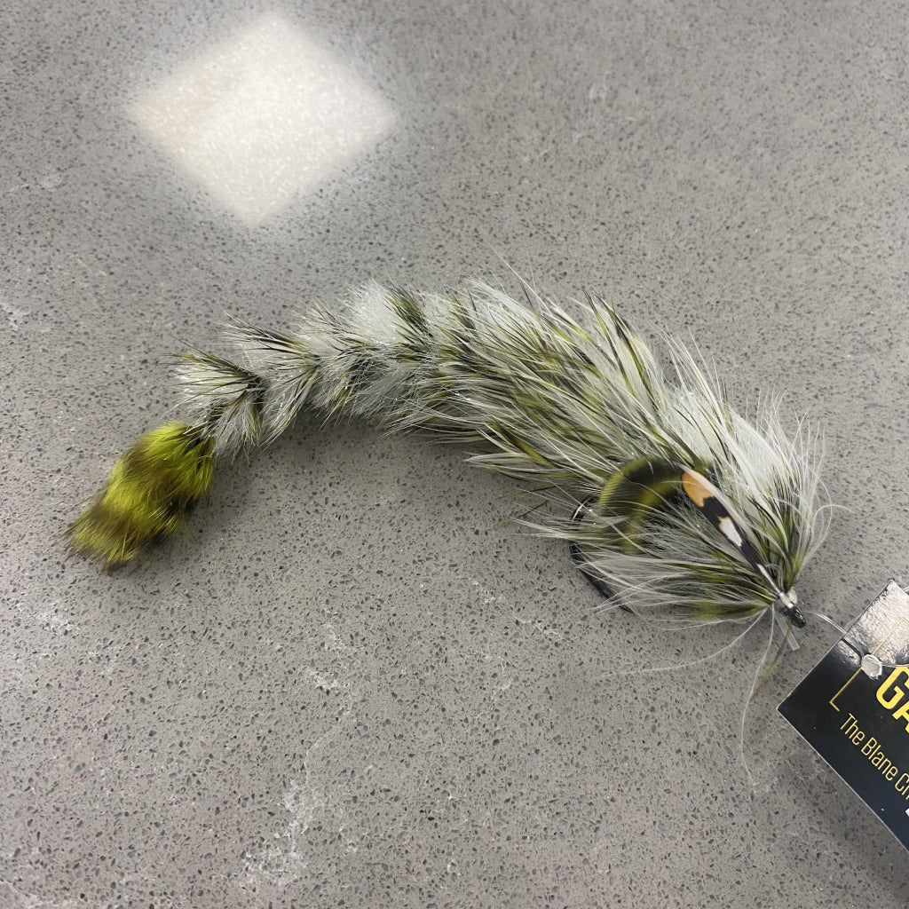 Fly Men Chocklett's Feather Changer Double Hook Chartreuse/White