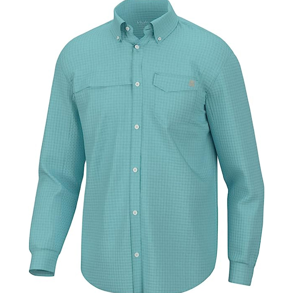 HUK Mens A1a Long Sleeve Shirt | Fishing Button Down Shirt +30 UPF :  : Clothing, Shoes & Accessories