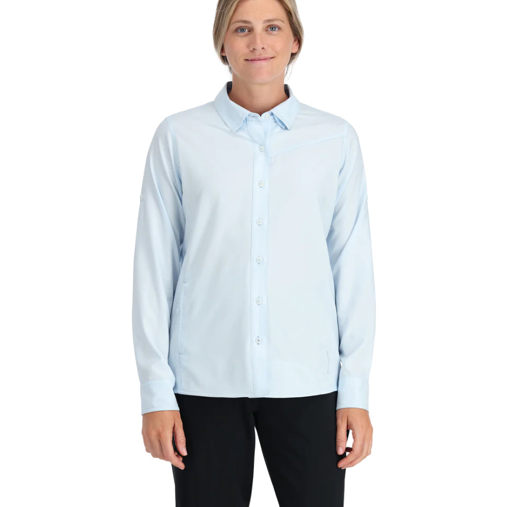 Huk Women's Brackish Pursuit Shirt, Small, Wedgewood