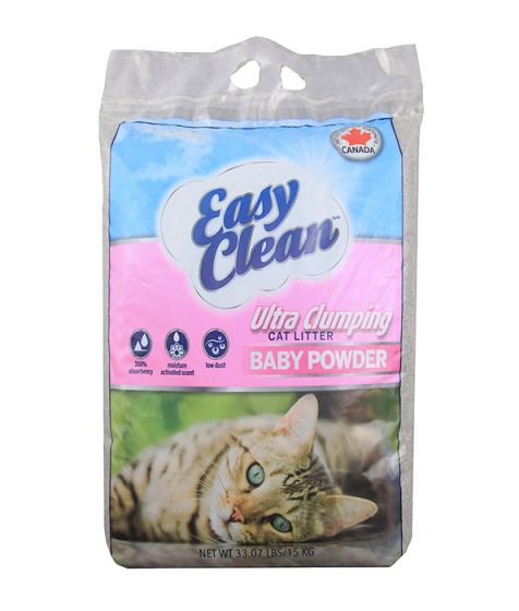 Easy Clean Cat Litter Ultra Clumping Baby Powder 15kg