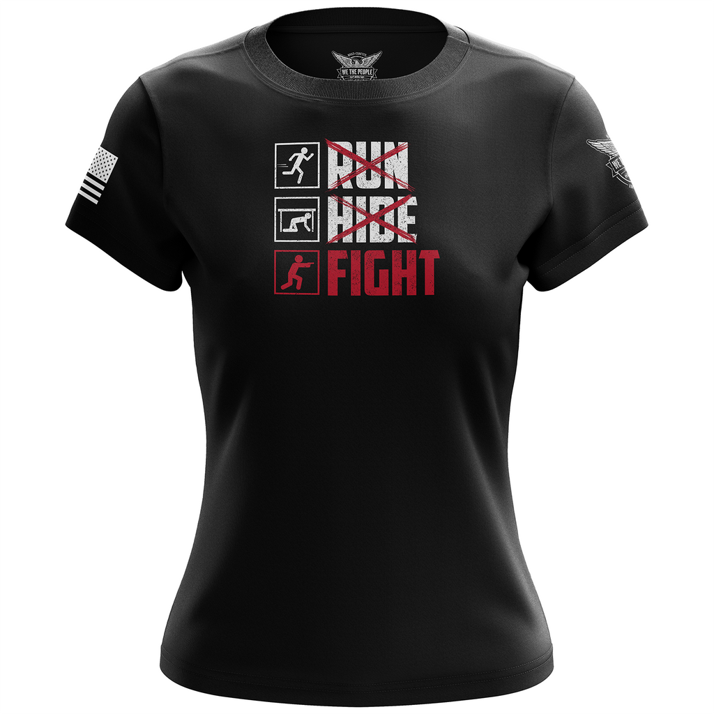 run-hide-fight-womens-short-sleeve-shirt