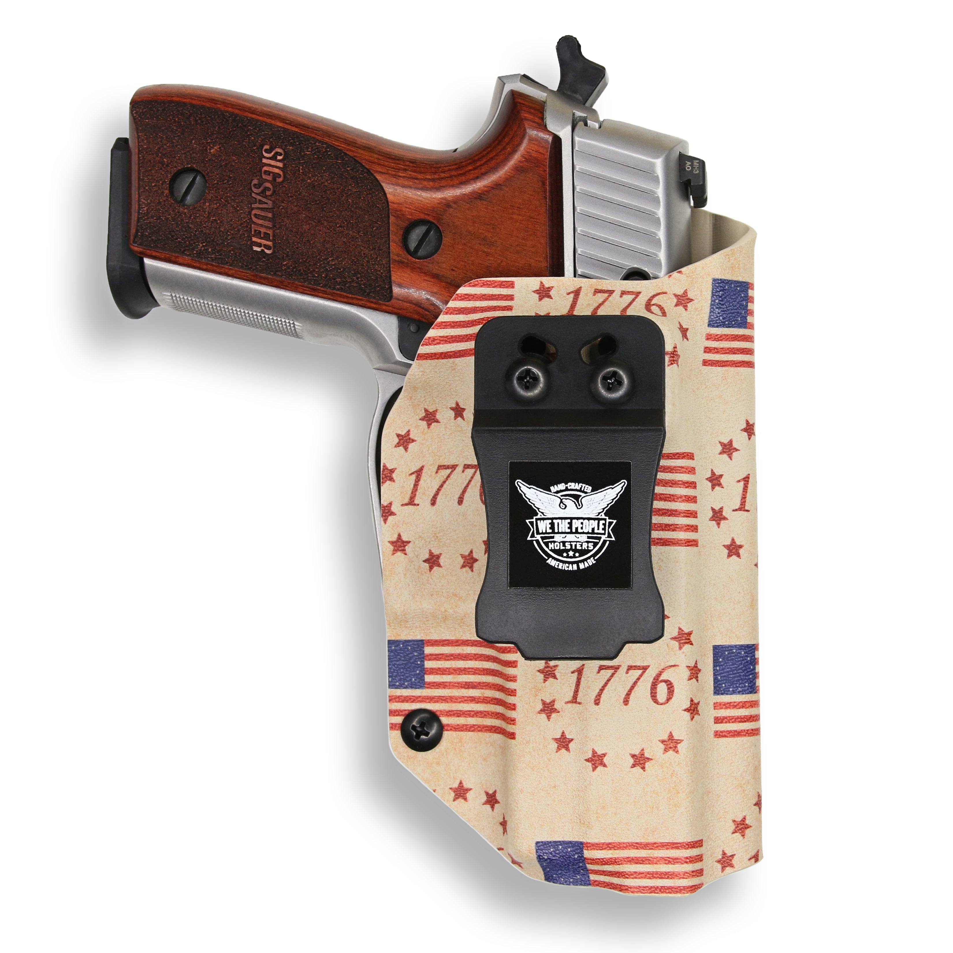 We The People Holsters - Gun Flag - Right Hand - IWB Holster Compatible  with Sig Sauer P320SC / P250SC (Color: Gun Flag, Tamaño: Right Hand)