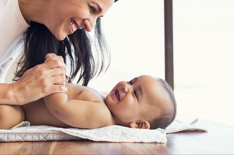 mom with baby during bedtime routine