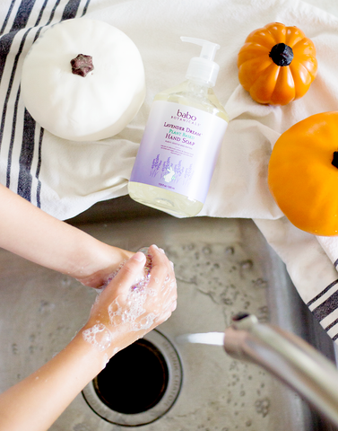 Hand washing with gentle soap to help with eczema flare-up