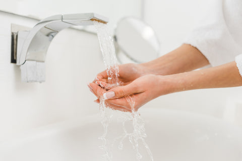 upclose of hand washing