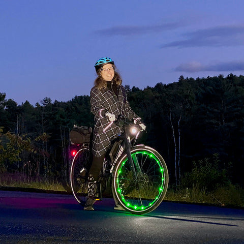 Liz Canner reflective jacket ebike specialized electric bike