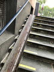 rail designed to roll bicycles up and down stairs in Copenhagen Denmark