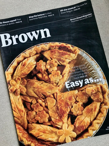 Brown alumni magazine cover easy as pie holiday gift guide 