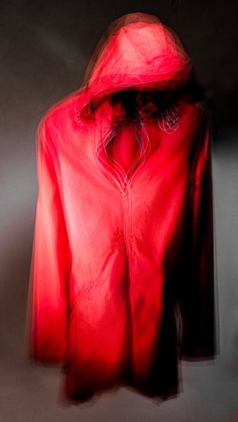 Giself Florez photograph reflective jacket red cinnabar flash hood water resistant