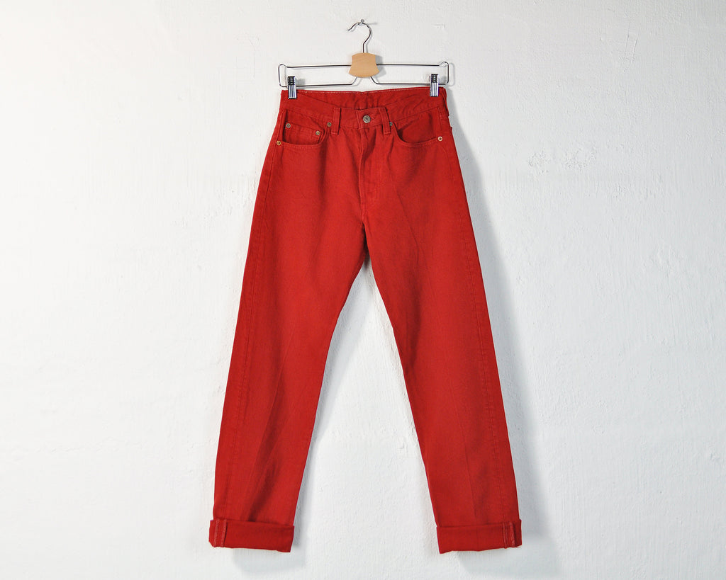 red 501 jeans