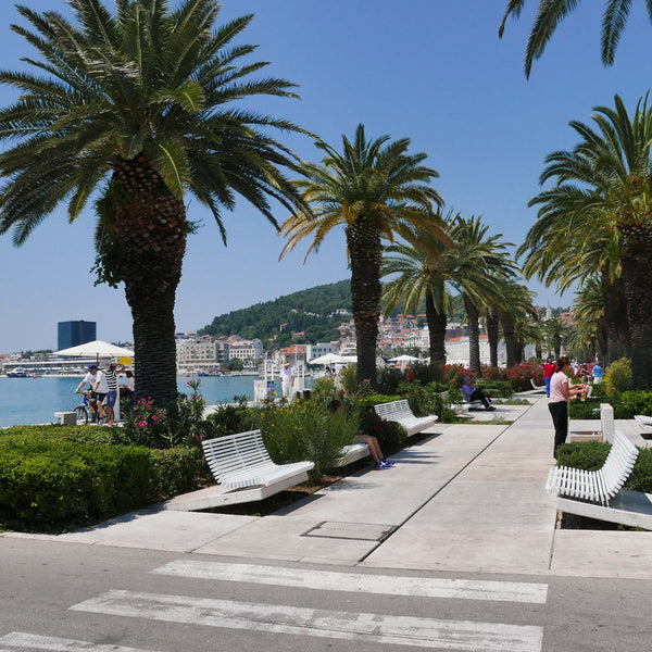 Walk along the promenade The Riva in Split Croatia