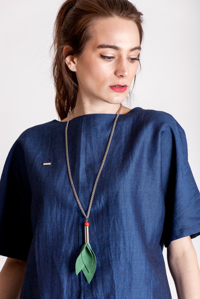 Tulip necklace green - a sustainable, slow fashion jewelry brand – KRUG ...