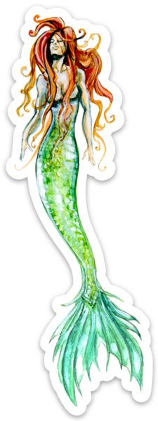 Watercolor Mermaids Sticker Set Finfolkproductions