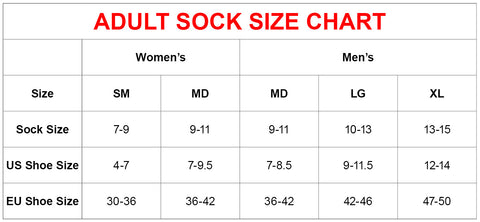 Adult Sock Size Chart