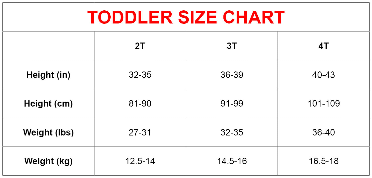 Hot Chillys Toddler Size Chart