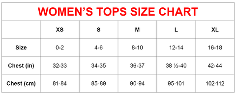 Women's Tops Size Chart