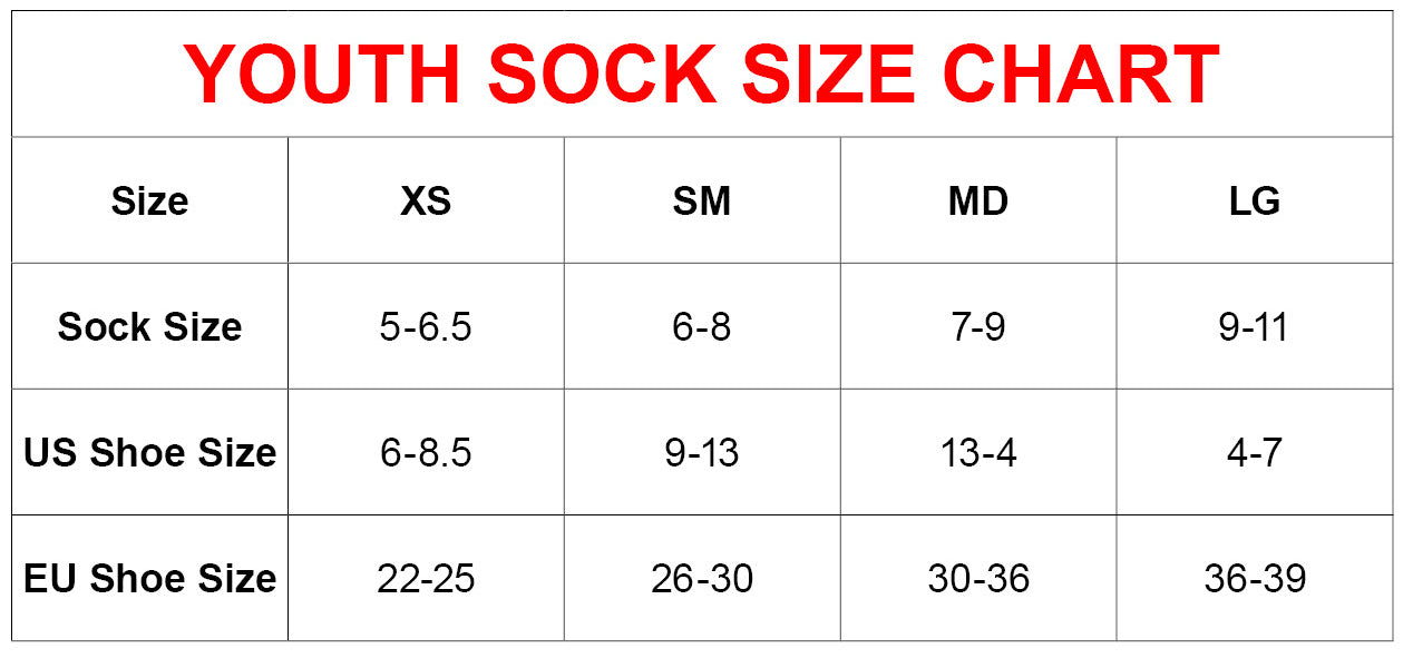 Hot Chillys Youth Sock Size Chart