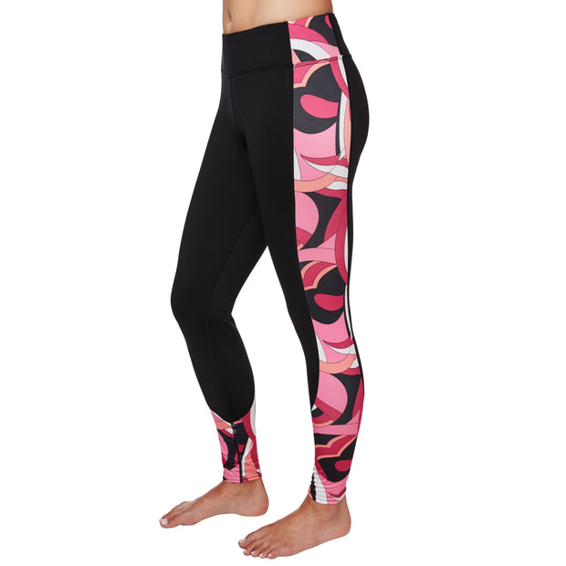 black and hot pink leggings