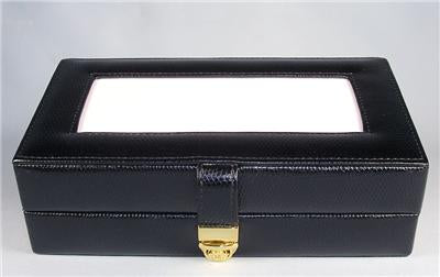 Needlepoint Lee Jewelry Case Leather Black - Canvas Sold