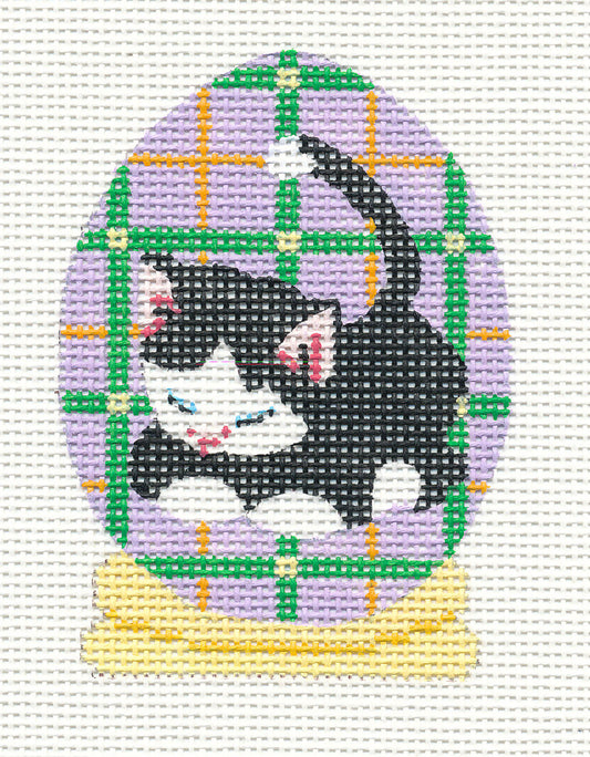 Cat ~ Summer Cat with Sunflowers handpainted 18 mesh Needlepoint  Handpainted Canvas by Vicky Mount from PLD