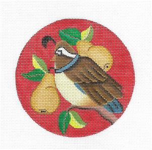 Christmas Otter Hand Painted Needlepoint Canvas -18 mesh
