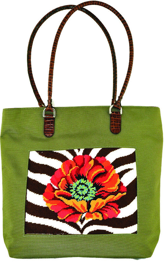 Green Needlepoint Shoulder Bag