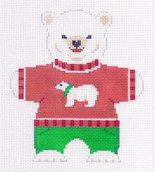 Grizzly Bear in the Winter handpainted 18 mesh Needlepoint Canvas Alice  Peterson