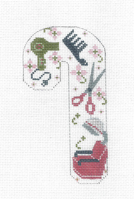 Candy Cane ~ Stitcher's Needlepoint Tools Medium Candy Cane & STITCH GUIDE  handpainted Needlepoint Canvas CH Design from Danji