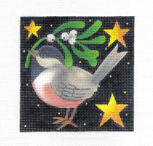 Dove of Peace with Olive Branch 4 Sq. HP 18 mesh Needlepoint Canvas by  Maggie