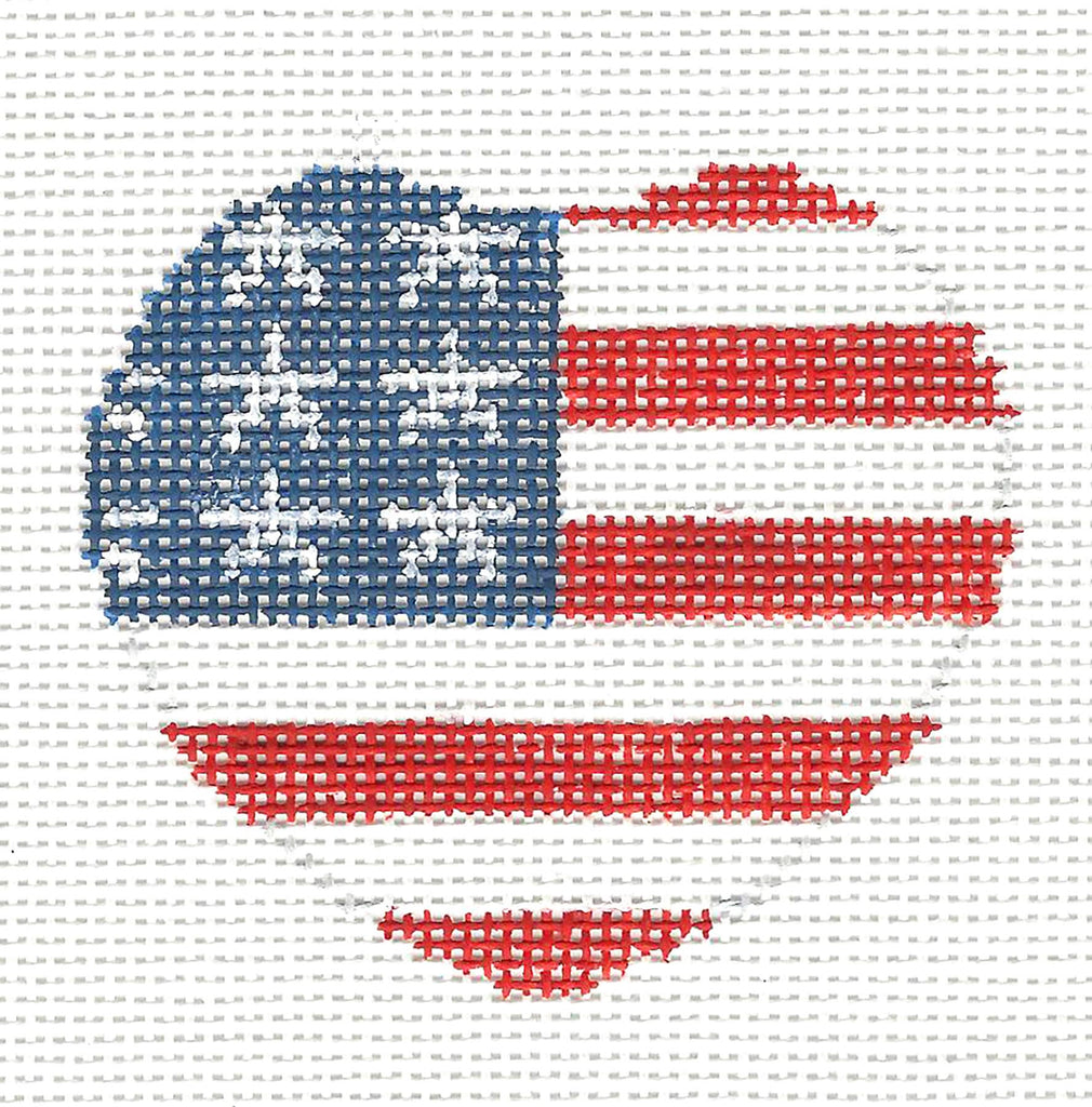 Lapel Pin~American Flag in Heart handpainted Needlepoint Canvas~by Kat ...