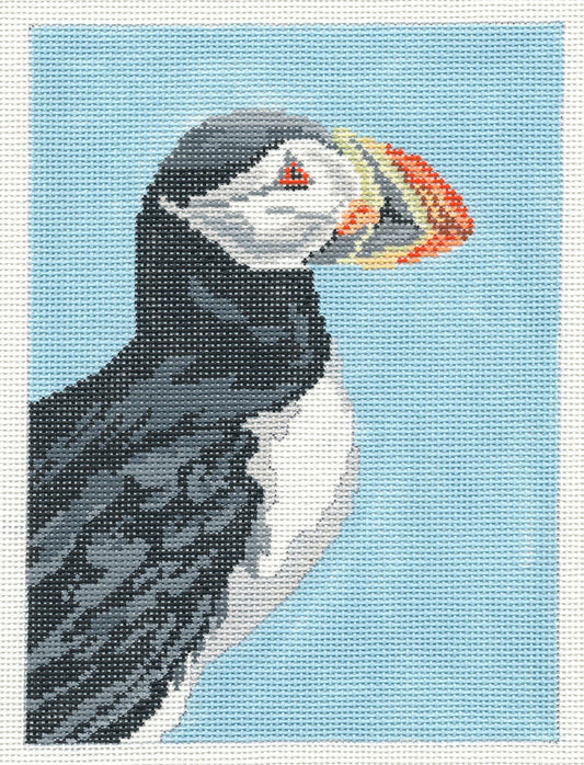 Canvas ~ Lone Seagull by the Ocean handpainted 18 mesh Needlepoint Canvas  by Needle Crossings