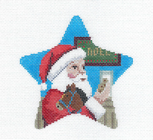 Needlepoint Canvas: Believe Santa with Background