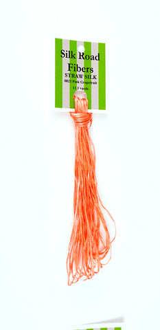 STRAW SILK #0823  Pink Grapefruit  11.1 Yard Skein for Needlepoint by Silk Road Fibers