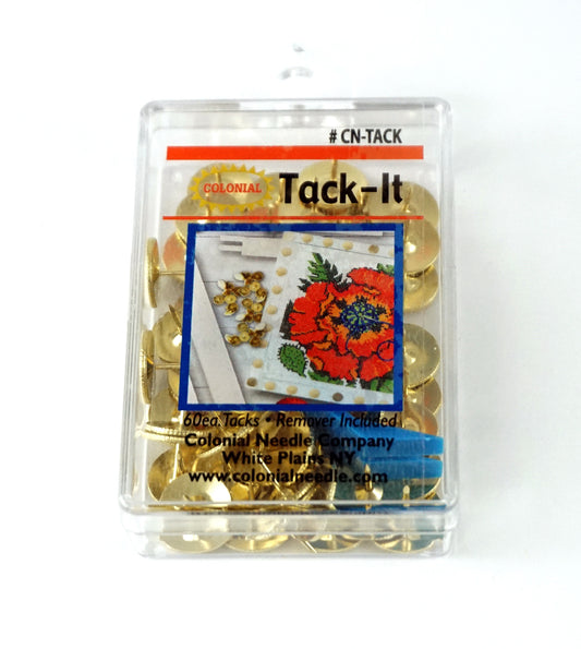 Tacks ~ Brass Plated Non-rusting Thumb Tacks and Remover for Stretcher –  Needlepoint by Wildflowers