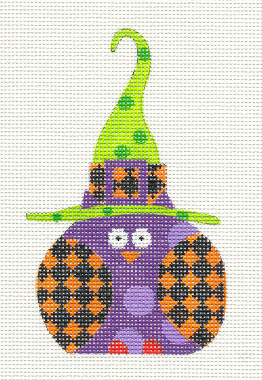 Halloween ~ Ghost Trick-or-Treat Autumn handpainted Needlepoint Ornament  Canvas by Kelly Clark