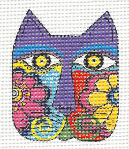Hummingbird & Flower handpaintd 18 mesh Needlepoint Canvas by Laurel Burch  Danji