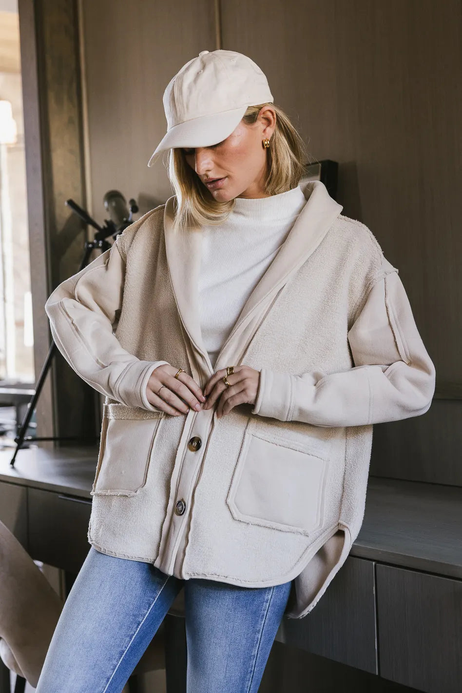 Image of Sophie Cozy Jacket in Natural