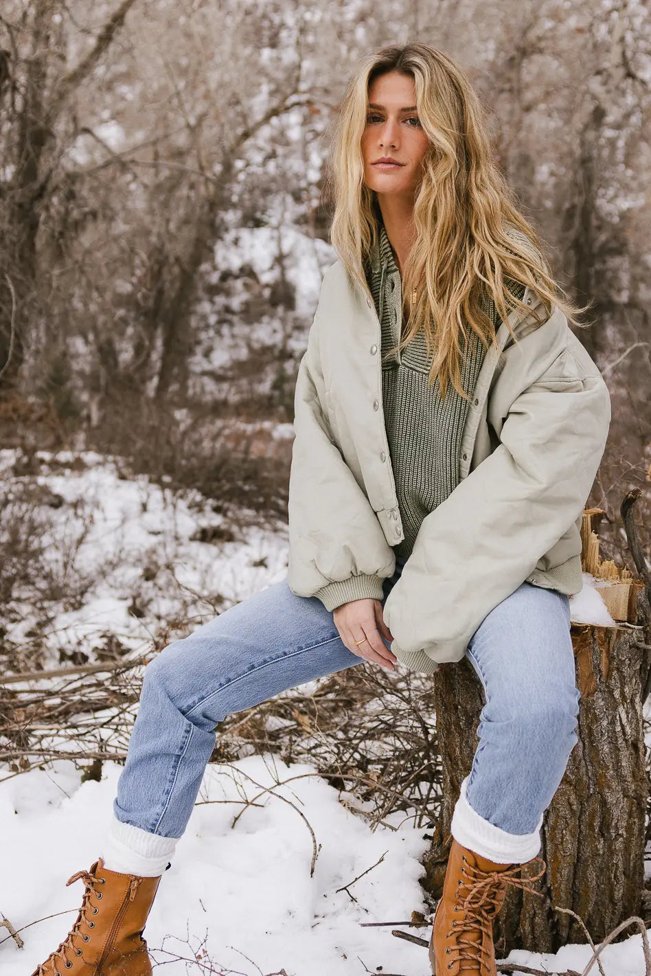 Image of Madilyn Bomber Jacket in Sage