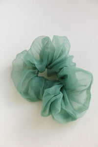 Organza Oversized Scrunchie in Green