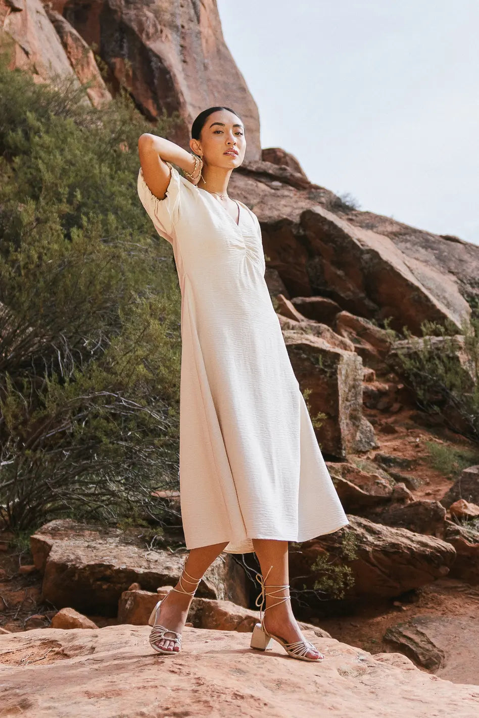 Image of Maeve Midi Dress in Cream