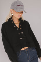 Maxfield Grommet Top in Black - FINAL SALE Nav Image 3