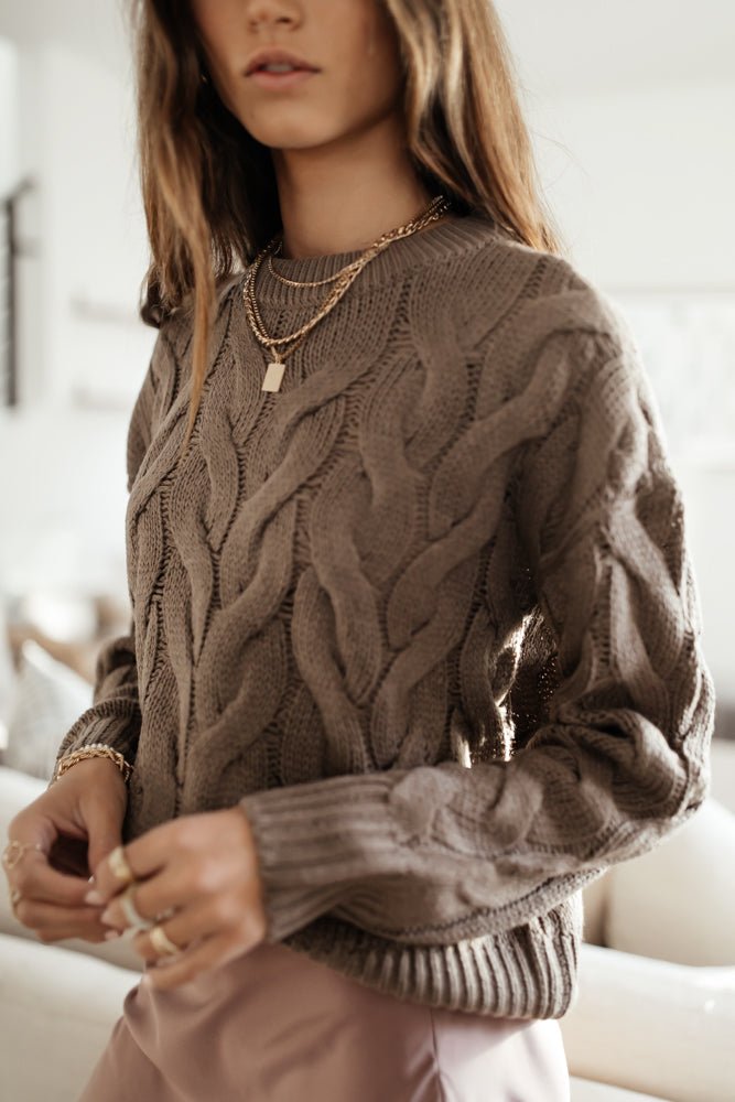 vero moda leah sweater in brown - final sale