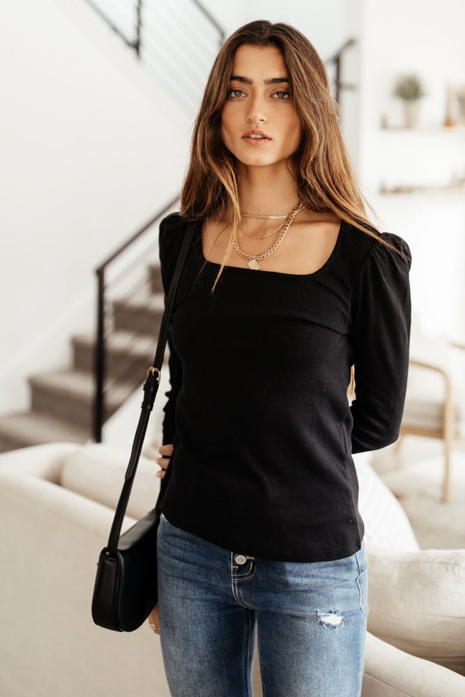 vero moda hensely top in black - final sale