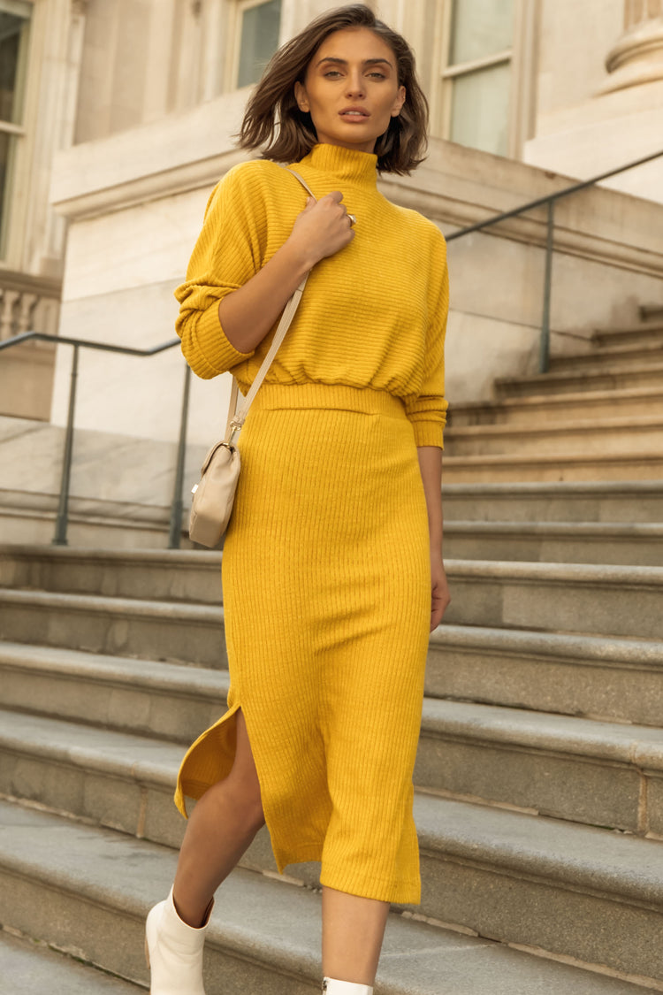 Ulrich Sweater Dress in Mustard FINAL SALE böhme